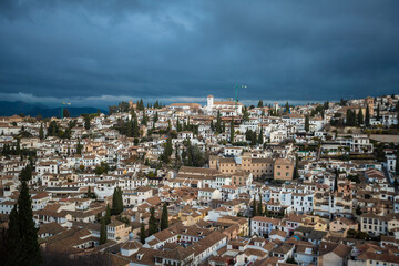 Fototapeta na wymiar View of Granada historic quarters Albayzin, sacromonte, spain