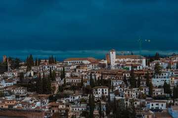 Fototapeta premium View of Granada historic quarters Albayzin, sacromonte, spain