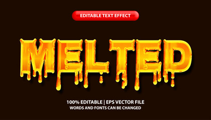 Melted text, editable text effect templates, viscous fluid effect text style