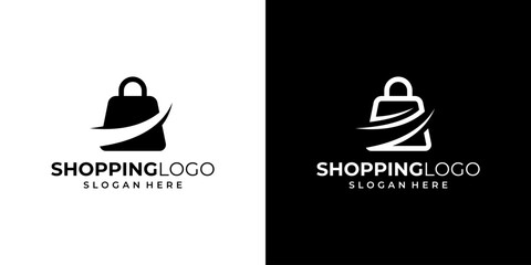 Shopping bag logo design template vector illustration. icon, symbol, creative.