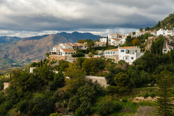 view of Mijas white village in Malaga spain