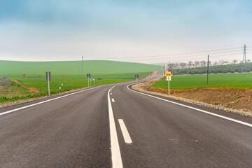 Fototapeta premium Country road in Andalusia between Cadiz and Malaga in spain