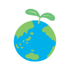 地球_アジア・オセアニア・アメリカ_環境_若葉_主線無し