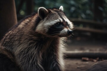 Obraz premium The large raccoon. Generative AI