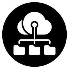 cloud computing glyph icon