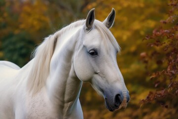 Obraz na płótnie Canvas A photograph of a white horse. Generative AI