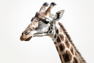 Naklejka premium isolated giraffe on a white background. Generative AI