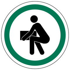 Lifting instruction sign and labels