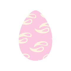Easter egg in trendy pink with abstract simple pattern in trendy hue. Happy Easter. Holyday. Sticker