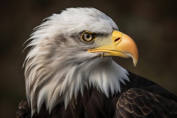 Obraz premium Close up of an American Bald Eagle. Generative AI