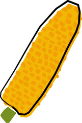 cute corn fruits and vegetable funky quirky hand drawing doodle