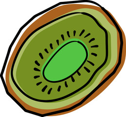 cute kiwi fruits and vegetable funky quirky hand drawing doodle