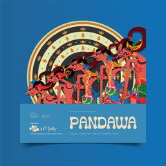 Pandawa wayang shadow puppetry design illustration flat design idea