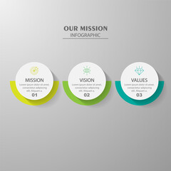 Mission, vision, values, graphic design template. eps 10 on white background