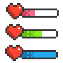 ドット絵　ゲーム風HPゲージハート