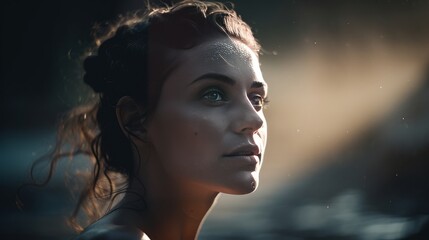 Amazing portrait shot of a young woman - made with Generative AI tools