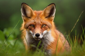 Obraz premium Mr. Red Fox's Wonderful Adventure. Generative AI