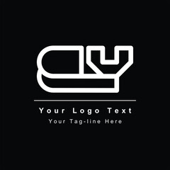 creative modern initial BY YB B Y