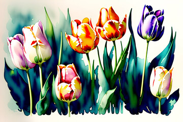 Tulip Watercolor Painting