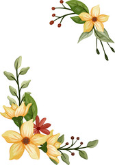 Yellow floral bouquet with watercolor