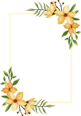 Yellow floral bouquet with watercolor