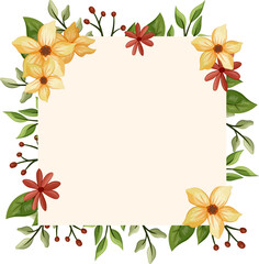 Yellow floral bouquet with watercolor