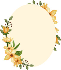 Yellow floral bouquet with watercolor