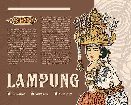 Layout book with Indonesian wedding siger pepadun from lampung Sumatera