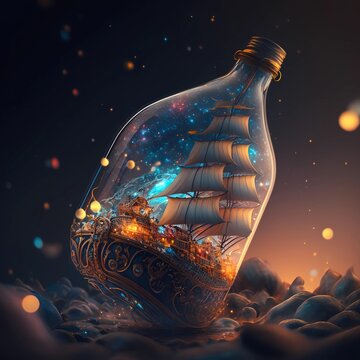 惑星のボトルシップ | planetary bottleship, Generate AI