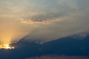 sun rays in the clouds