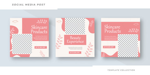 Beauty product skincare social media post banner design