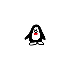 cute penguin doodle illustration vector
