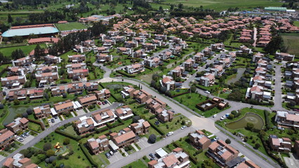 Obraz premium Group of houses in Cota, aerial photography