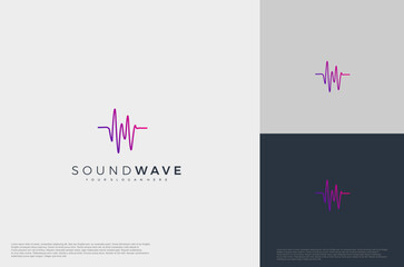 Audio beat icon illustration concept logo template flat style. Voice equalizer idea. Modern creative vector
