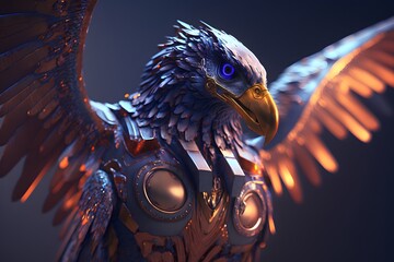 Robot eagle created using AI Generative Technology
