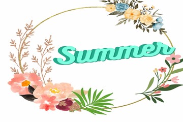 Typography image of summer vacation, beach vacation, vector illustration.