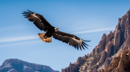 Fototapeta premium Condor Bird in the Air. Generative AI.