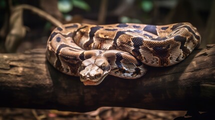 Fototapeta premium Boa Snake in the Wild. Generative AI.