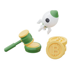 Bitcoin icon 3d rendering illustration