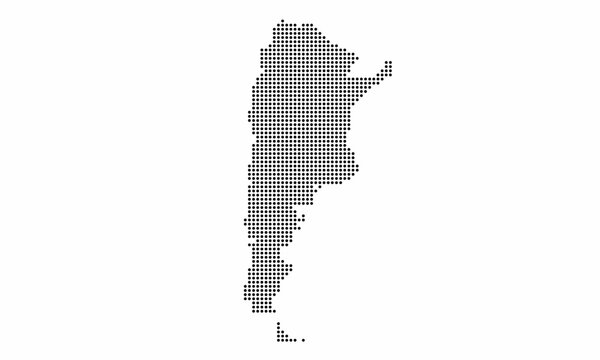 Argentina dotted map with grunge texture in dot style. Abstract vector illustration of a country map with halftone effect for infographic.&nbsp;