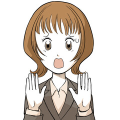 焦った表情の女性