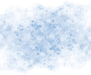 ふんわりと舞う雪と桜の背景5