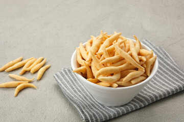 Widaran Keju or Telur Gabus Keju, Indonesian traditional snack made from flour, egg, and cheddar cheese. 
