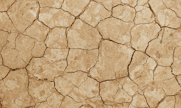Cracked ground background in the top view for graphic design or wallpaper