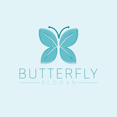 Butterfly with wings logo design. Modern natural logotype. 