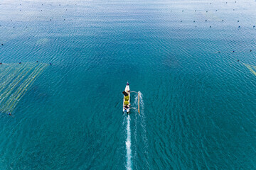 Seaweed farm at Kaliantan beach, east Lombok