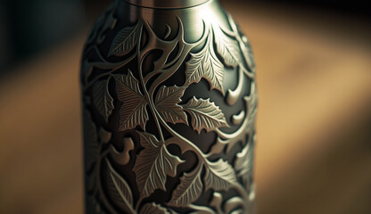 An ornate antique vase with floral patterns ,generative AI