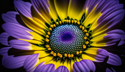 Beauty Close up of Vibrant Yellow Daisy ,generative AI