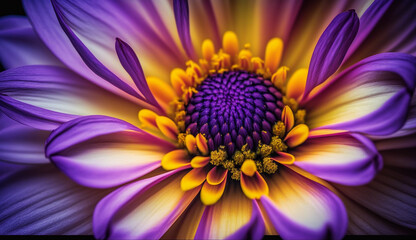 Obraz premium Close up of vibrant purple flower head beauty ,generative AI