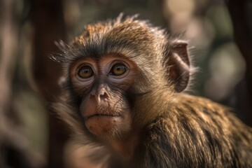 photograph of a monkey in the wild. Generative AI